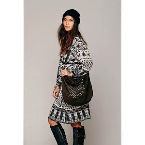 Free People black & cream pattern tunic dress